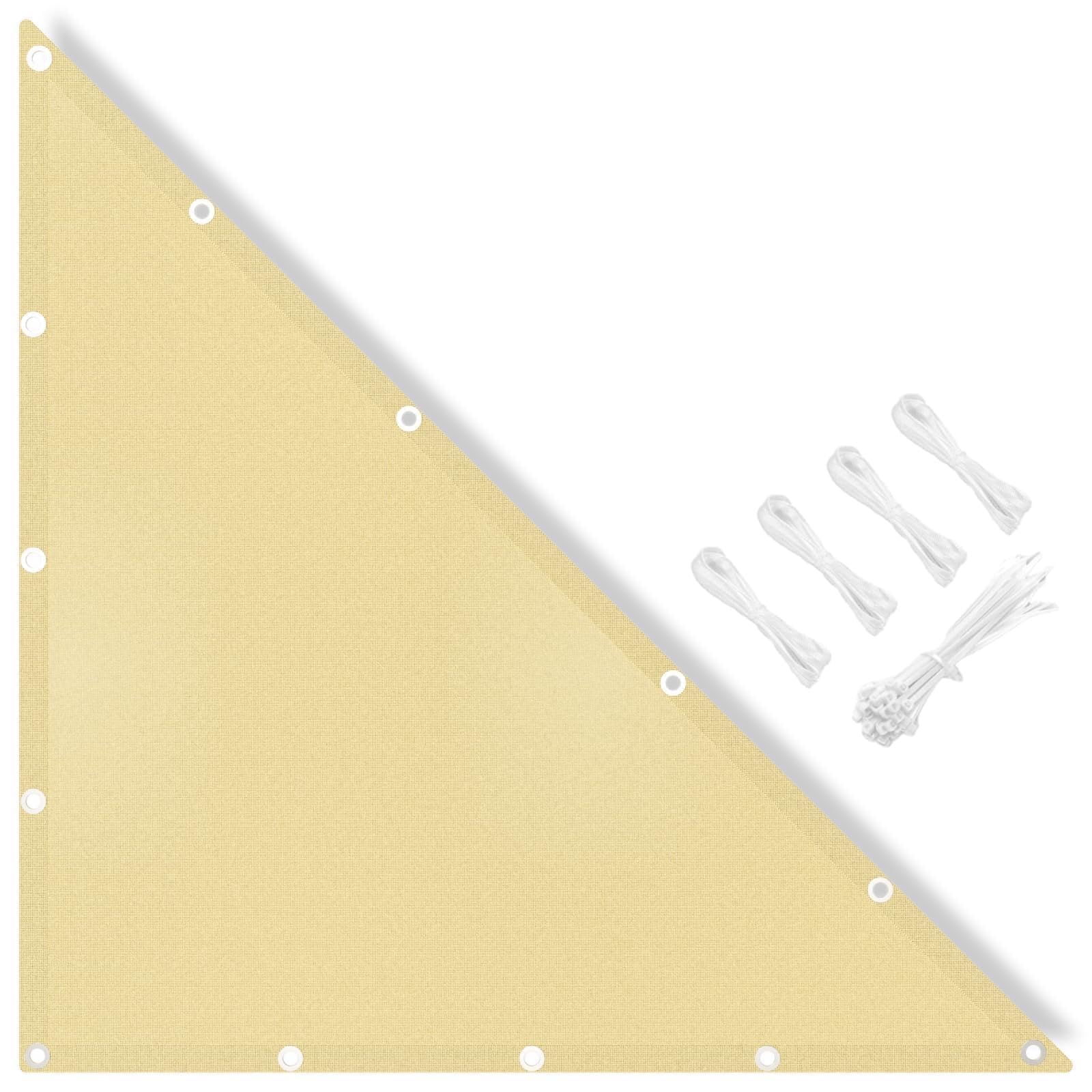 MissYolo Triangle Sun Shade Sail Waterproof 3x4x5M - Outdoor Right Angle Sun Shade Canopy with 95% UV Protection for Backyard, Pool, Patio & Garden Activities and Family Use-Beige