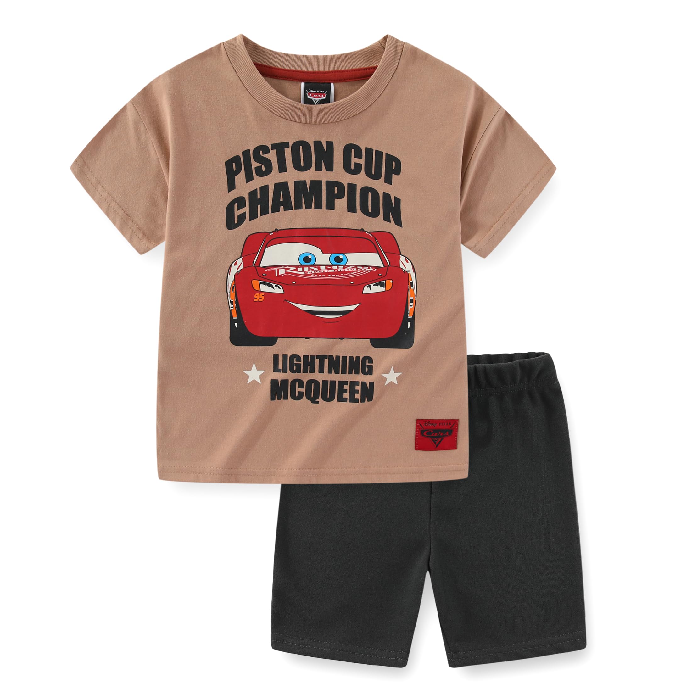 Disney Cars Lightning McQueen Boys Short Sleeve T-Shirt and Shorts Set for Toddler and Big Kids