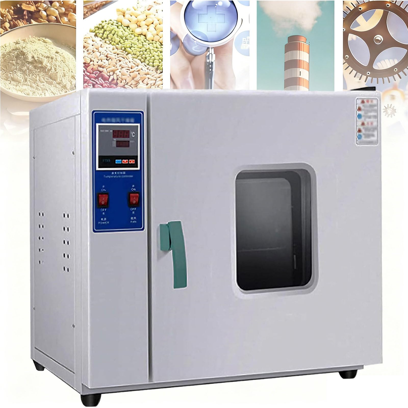 Horno de Secado por convección de Aire Forzado, Horno de Laboratorio Digital con Velocidad de Ventilador Ajustable para Control de Calor Industrial, Control de Temperatura de Laboratorio