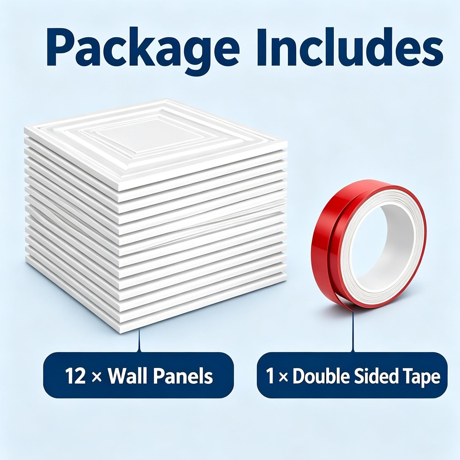Panele Ścienne 3D PVC, 12 Szt, Samoprzylepne, Dekoracyjne Panele Ścienne