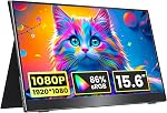 KKSMART Portable Monitor for Laptop 18.5 inch 1080P FHD 100Hz 128% sRGB, Portable Screen for Laptop MacBook Surface PC PS5 Xbox, HDMI Dual USB-C VESA Mountable Built-in Speaker