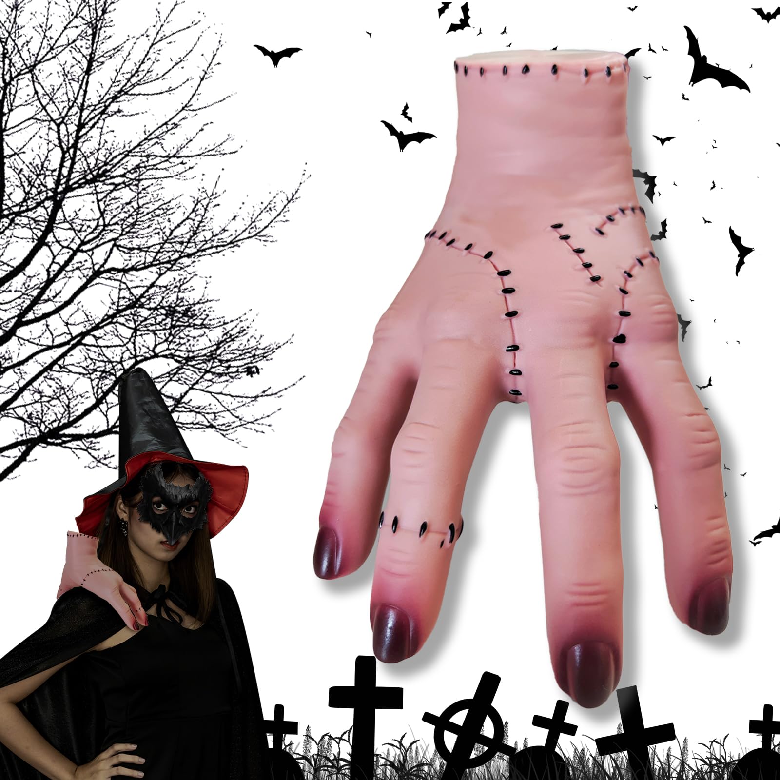 2 Stück Addams Family 'Eiskalte Händchen' – Realistische Latex-Hände Für Halloween & Cosplay
