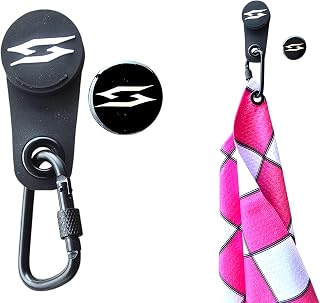 CaddyMag Magnetic Towel Clip with Carabiner & Ball Marker – Secure Attachment for Golf Towels, Easy Use on Carts, Clubs, and Bags