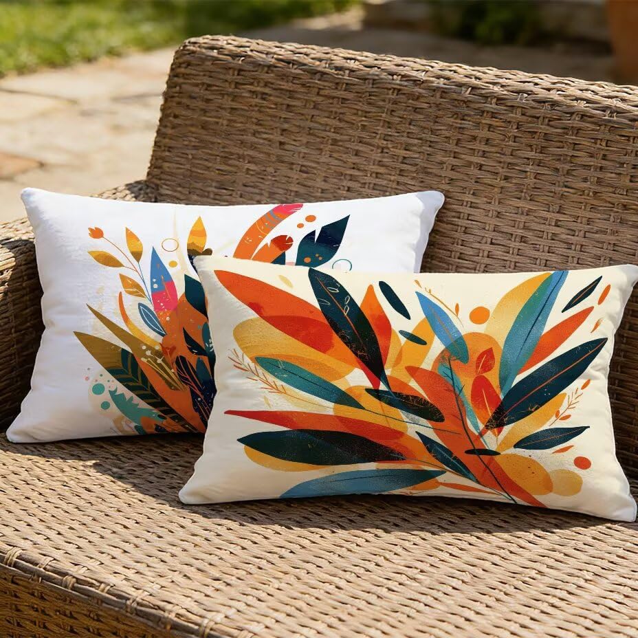 Housse de coussin rectangulaire imperméable aspect lin de qualité supérieure 50x70 - 2