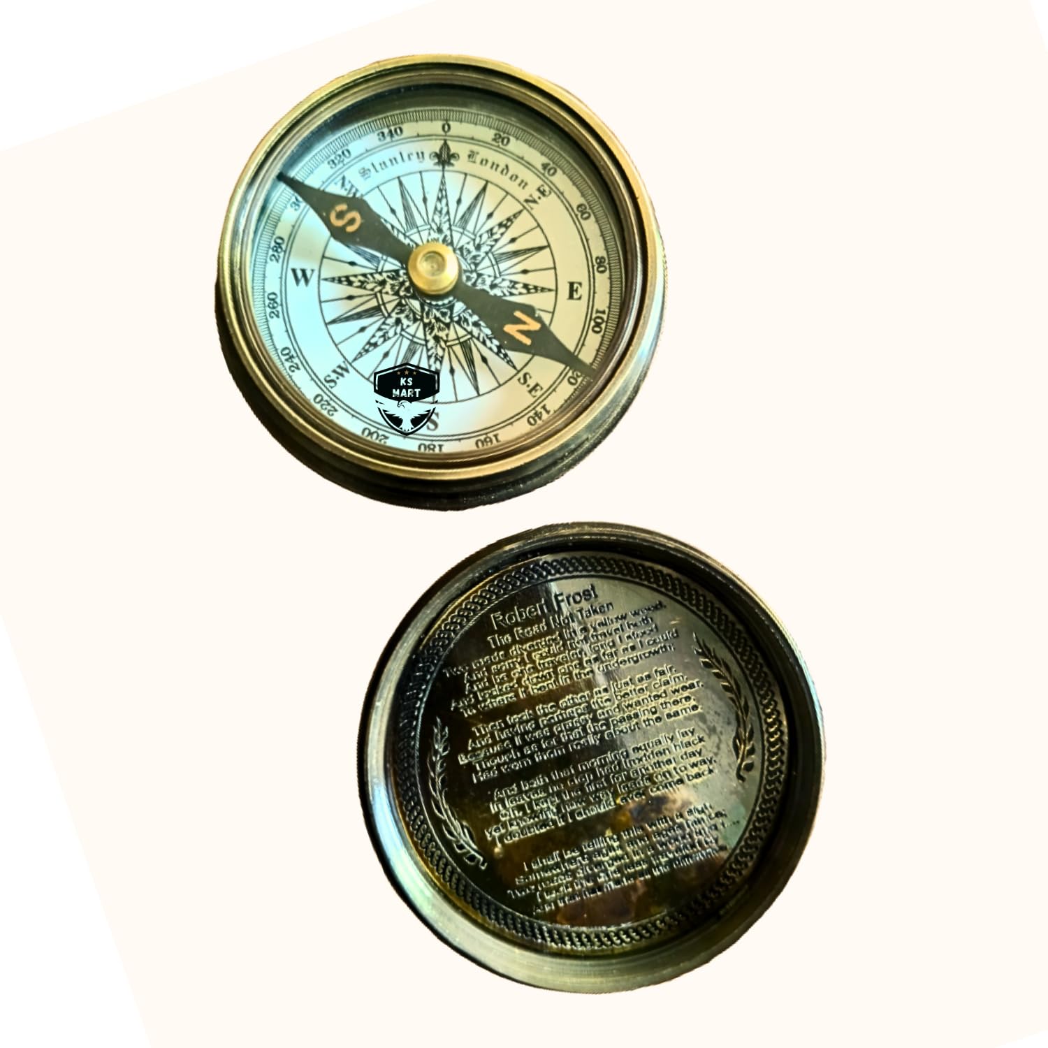 Exquisite Directional Magnetic Brass Compass Antique Vintage Style Poem Engraved Pocket Compass Fully Functional Nautical Instrument Ideal for Navigation Outdoor Adventures and Unique Gifts-picture-21