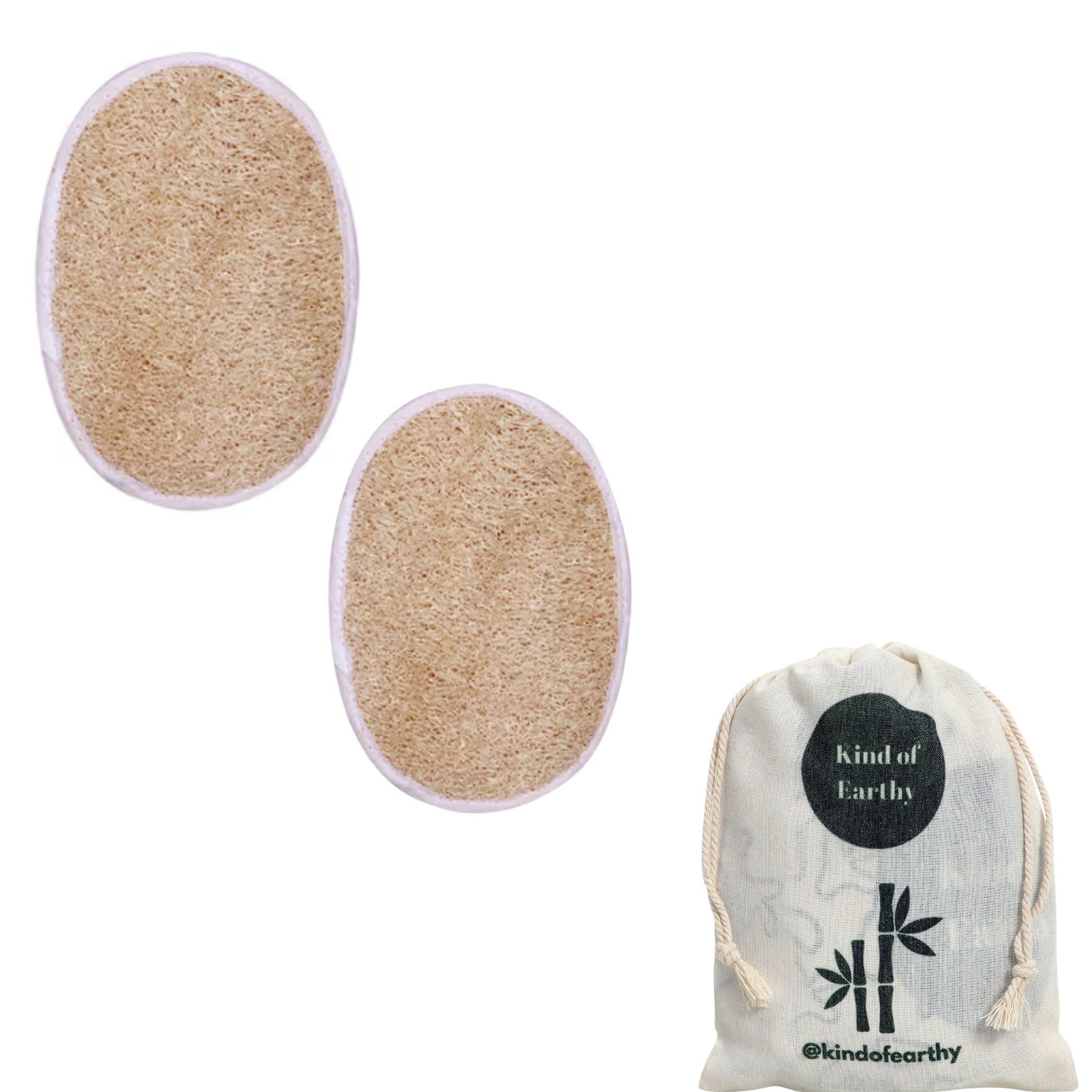 Kind of Earthy Natural Bath Loofah Organic Body Scrubber for men and women, with Elastic Grip, Exfoliating and Deep Cleansing, Gentle on Skin, Comes in Reusable Potli Pouch-picture-38