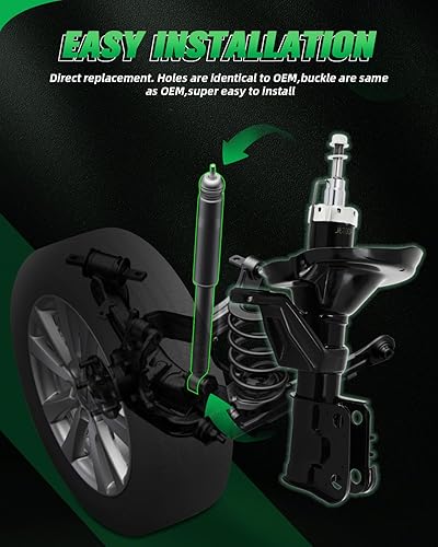 Miniatura 5 de SCITOO Amortiguadores delanteros (2 piezas) para Honda, amortiguadores se adapta a 1997 para Acura CL, 1994-1997 para Honda Accord con 331602 331601