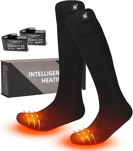Miniatura 7 de Calcetines térmicos para hombres y mujeres, con batería eléctrica, recargables, 7.4 V, 2200 mAh, hasta 6.5 horas, para esquí al aire libre,