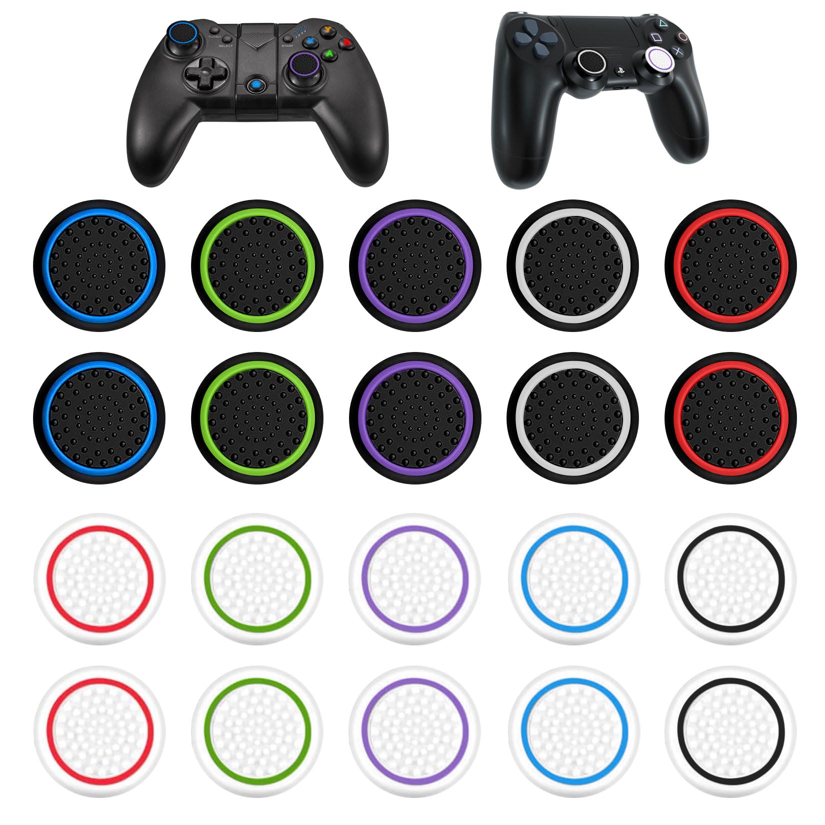 40 nakładek na joysticki, uchwyty na gałki kontrolera PS5, silikonowe nakładki na gałki analogowe, akcesoria do kontrolera PS5, nakładki na joysticki, silikonowe gałki analogowe