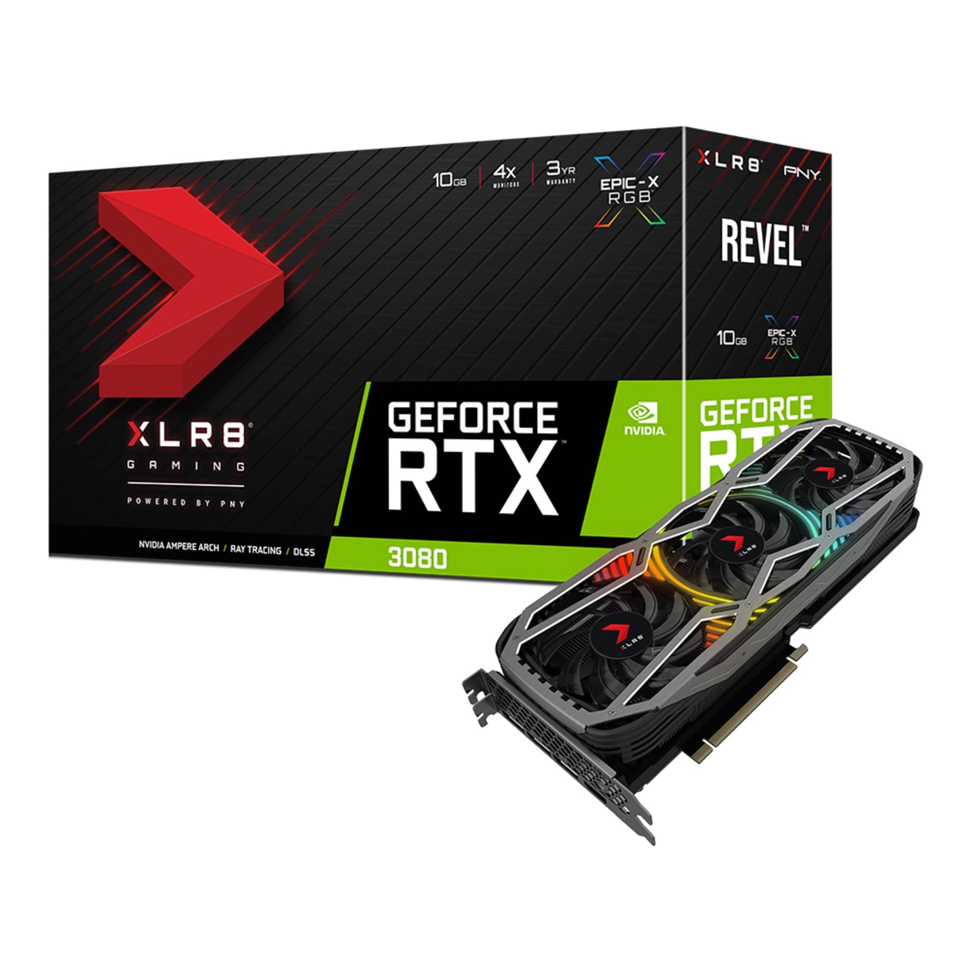 PNY RTX3080 10GB トリプルファン XLR8 RGB Amazon | PNY GeForce RTX 3080 10GB XLR8 ゲーミング Revel