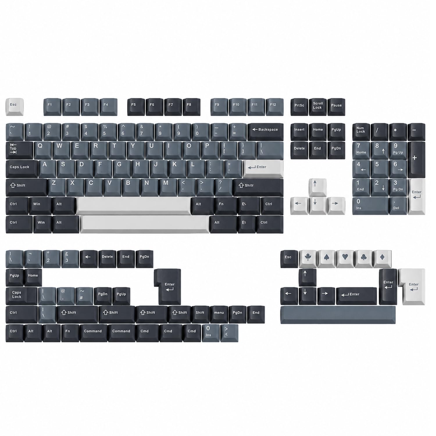 Fogruaden PBT Keycaps Set, Cherry Profile Custom Keycap for Mechanical Keyboard Keycaps(Cherry Apollo)