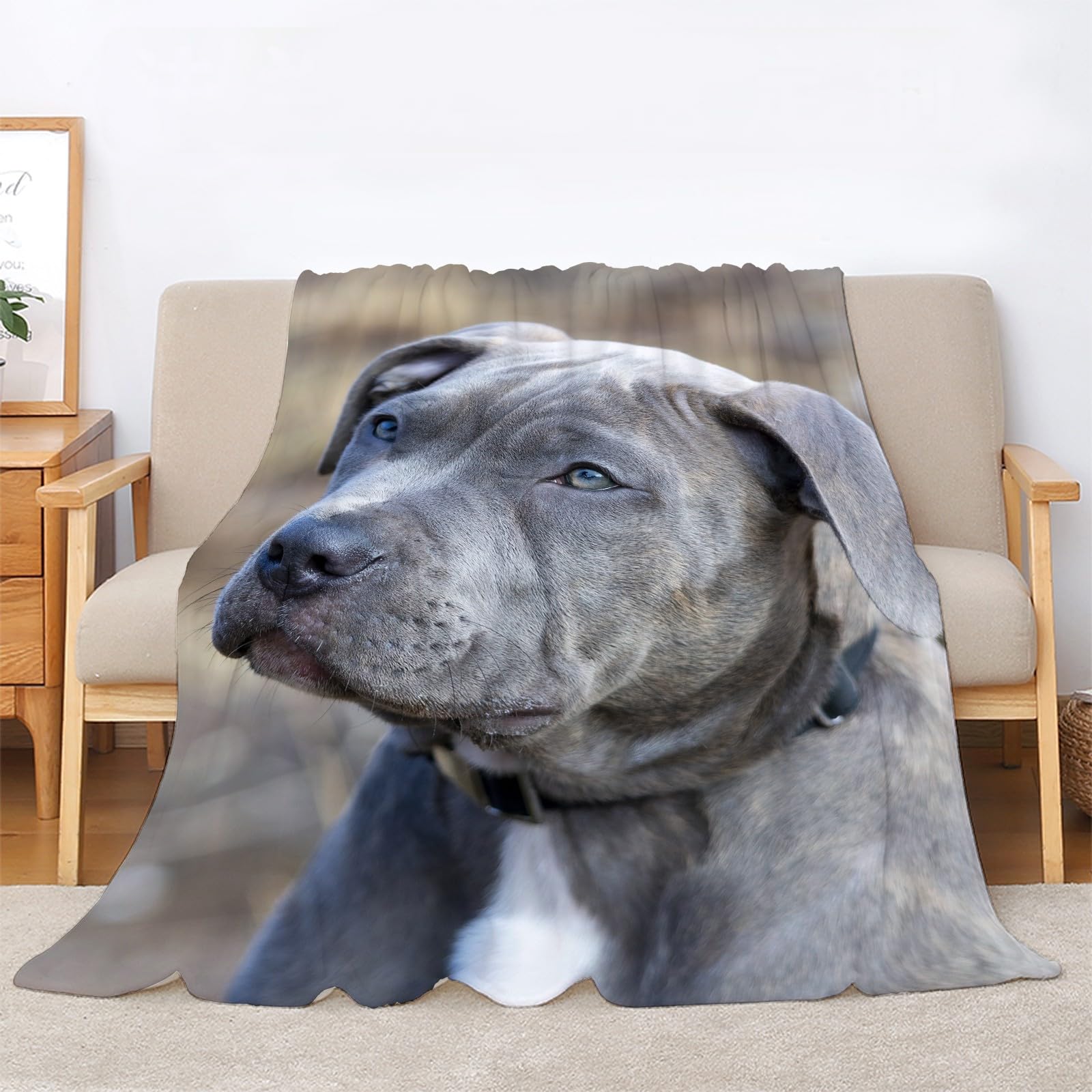 Biafra Staffordshire Bull Terrier Blanket Dog Fluffy Throw Blanket For Beds Sofa, Soft Warm Fleece Blankets And Throws, King Size 200X240cm