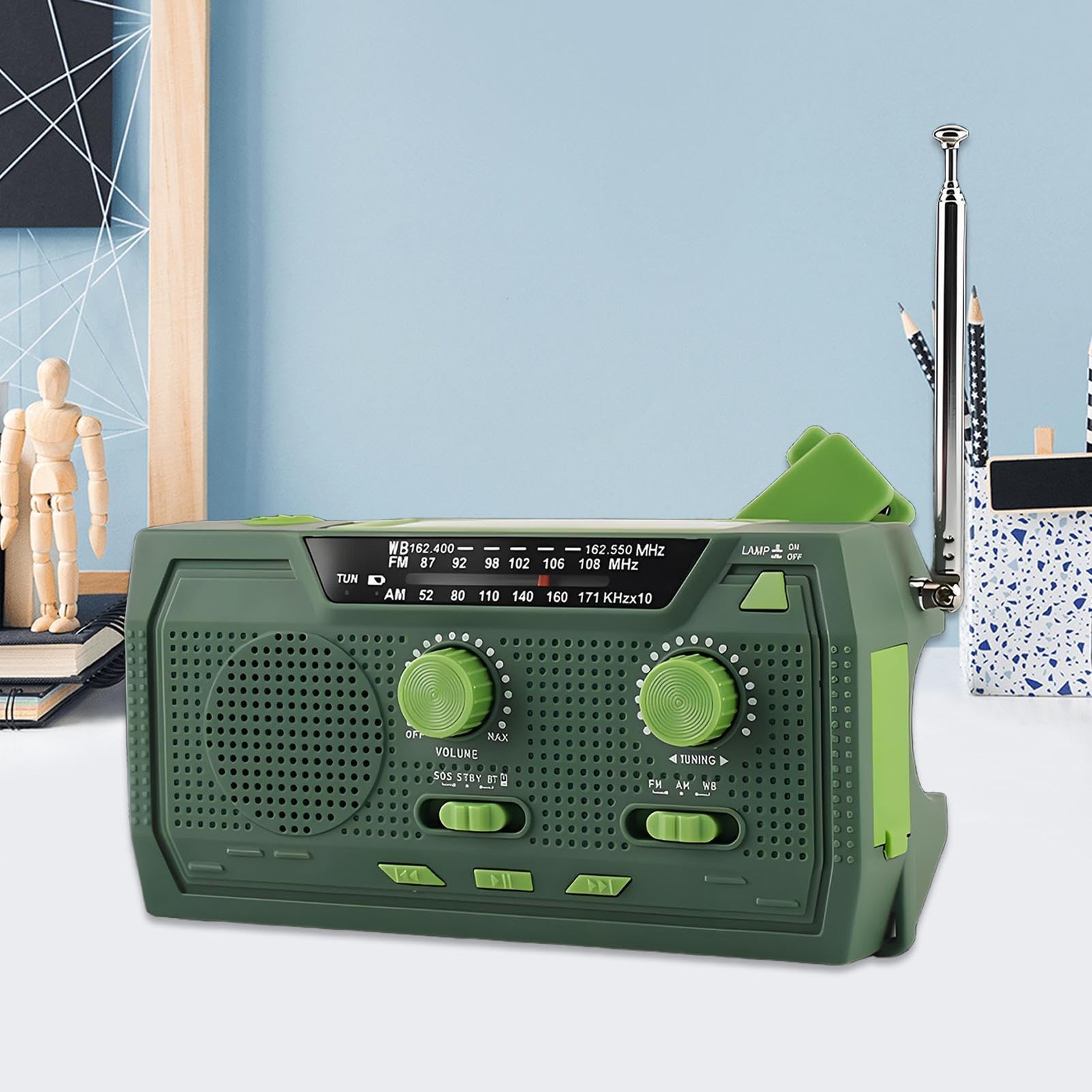 Radio Przenośne AM FM SOS Alarm Latarka LED