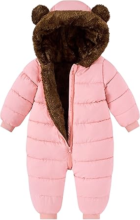 BFUSTYLE Baby Boy Snowsuit Long Sleeve Infant Coat 0-24 Months Winter Suit Newborn Puffer Jacket With Hooded