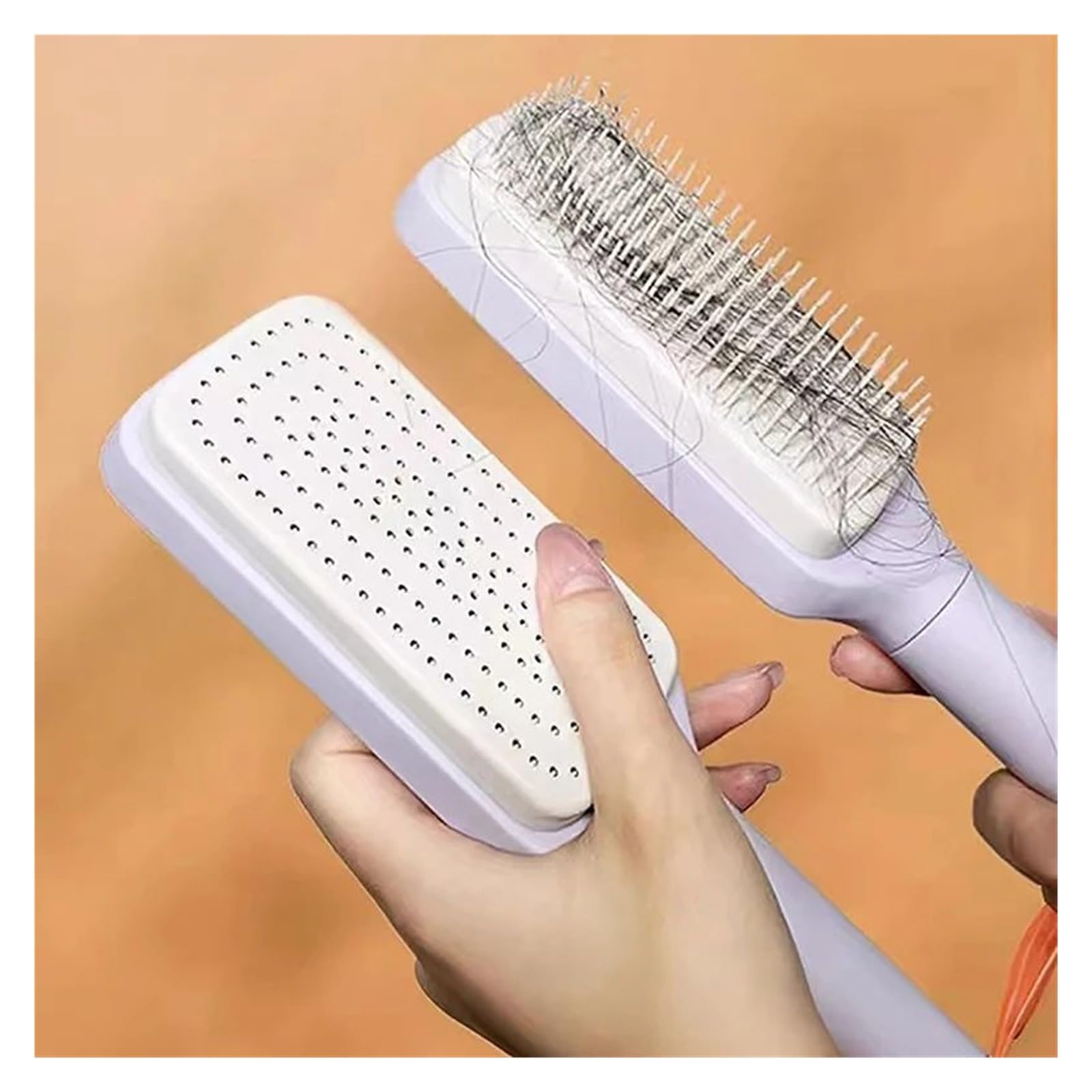 Selbstreinigende BüRste Drehbare selbstreinigende Haarbürste | Massage-Luftkissenkamm, magischer einziehbarer Kamm for Frauen, antistatischer Haarglättungskamm(1Pcs Grey)