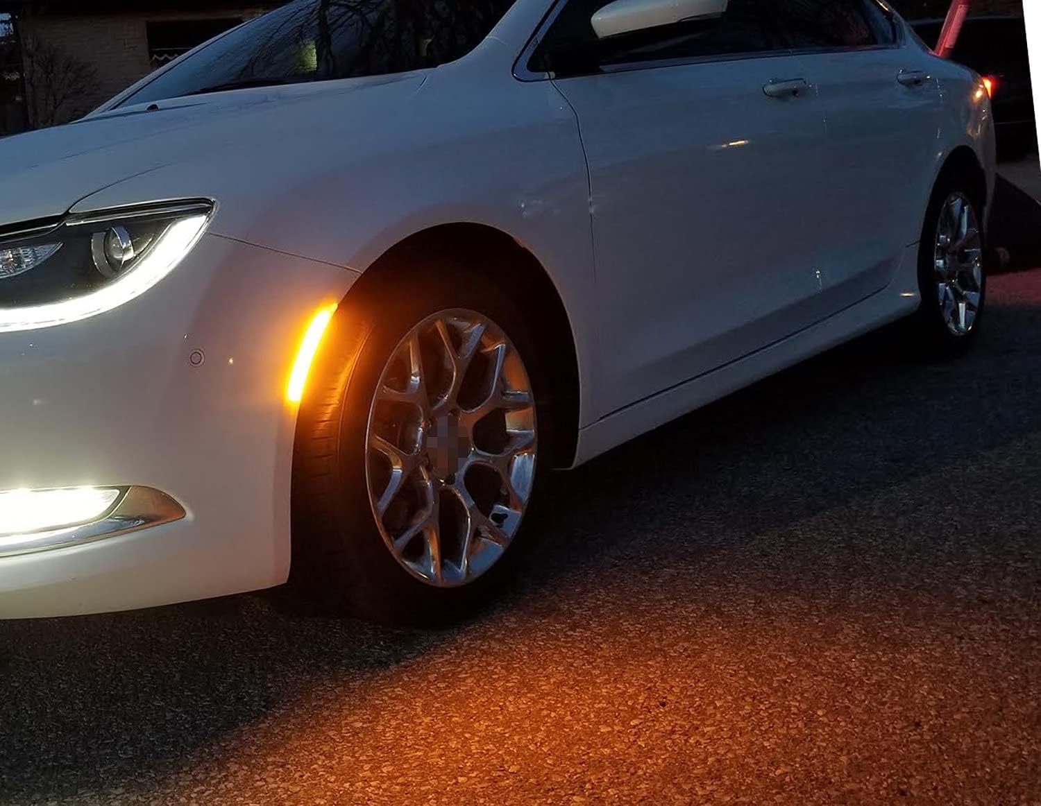 iJDMTOY Clear Lens Amber Full LED Front Side Marker Light Kit Compatible With 2015-2017 Chrysler 200, Powered by 66-SMD LED, Replace OEM Sidemarker Lamps