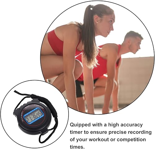 Miniatura 3 de Digital Sports Stopwatch Timer with Large Display for Coaches Wearable Silent Operation Lightweight Portable Design for Swimming Running Yoga