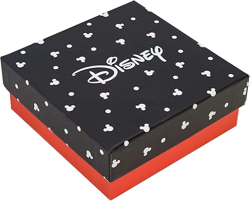 Miniatura 5 de Disney Collar de Mickey Mouse de 2 filas en Y para mujeres, niñas en caja de regalo de joyería auténtica, cadenas en capas de tono dorado con dije