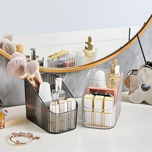 Miniatura 2 de Organizador de brochas de maquillaje transparente para tocador, organizador de encimera de baño, 6 tazas, organizador de artículos de tocador,