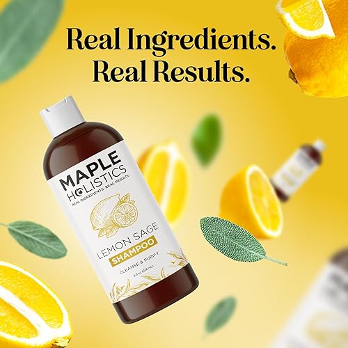 Miniatura 9 de Champú aclarante sin sulfato para cabello graso y acumulación - Fórmula de salvia de limón con aceite esencial de romero para limpieza profunda y