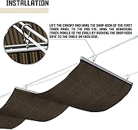 Vista 5 de TANG Toldo de Sombra para Pérgola de 3' x 16', Toldo Retráctil, Toldos de Sombra Solar para Pérgolas de Patio Exterior, Kit para Terraza, Patio