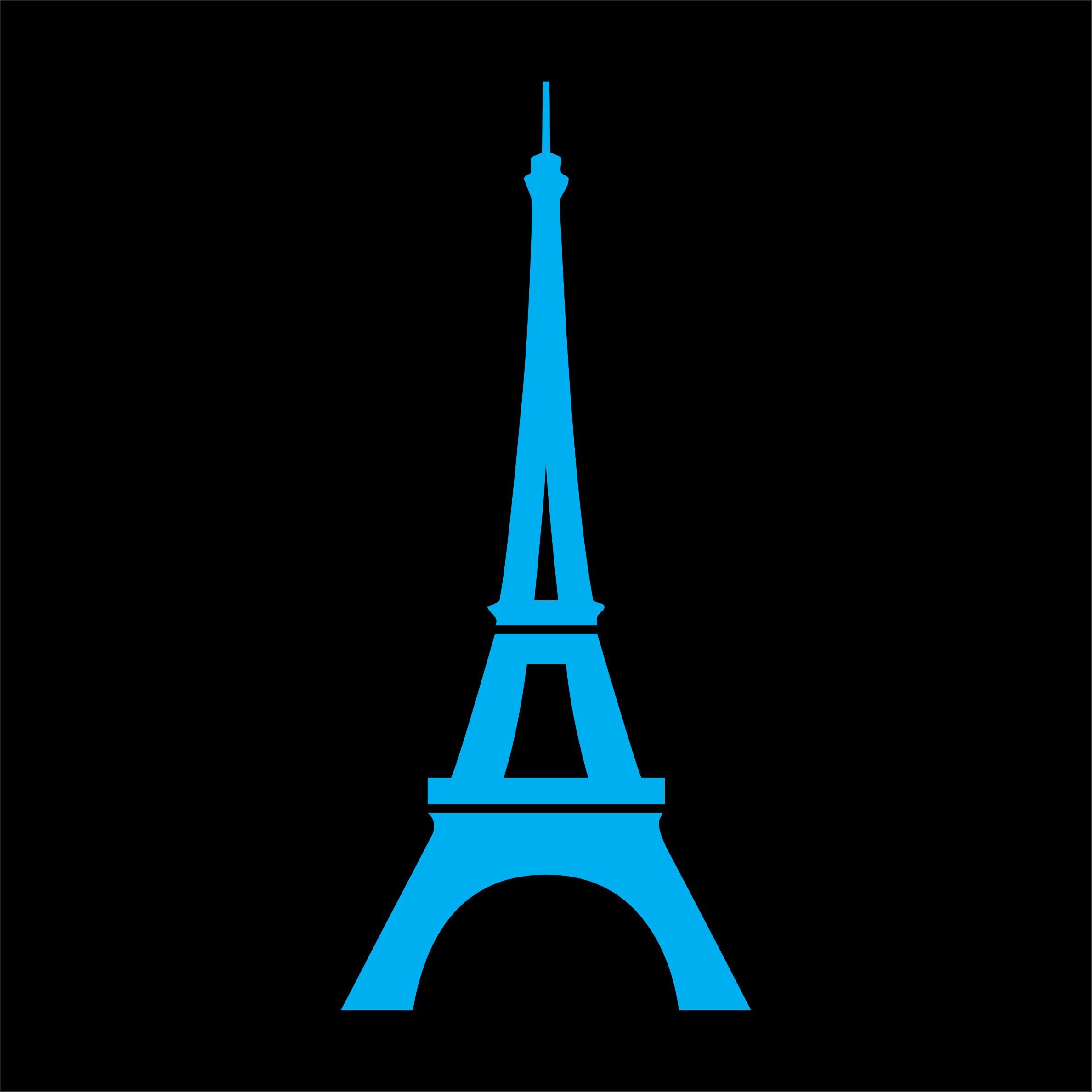 Printex Design Eiffel Tower Decal - Car or Wall Vinyl Decal Sticker - Multiple Sizes and Colors (5" Tall, Light Blue)