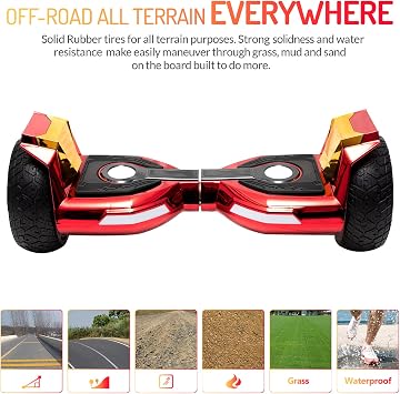Hoverboard, All Terrain Hover Board, Bluetooth & LED Lights