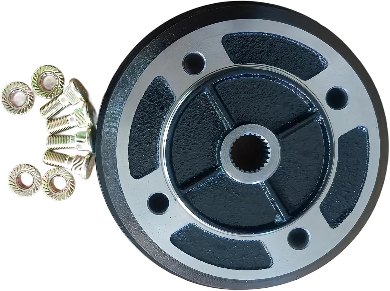 Front Brake Drum Hub 41038-1227 with Lug Bolts Replacement for 1994-2000 Kawasaki Mule 2010 2020 2030 2500 2510 2520 kaf540 KAF950 UTV