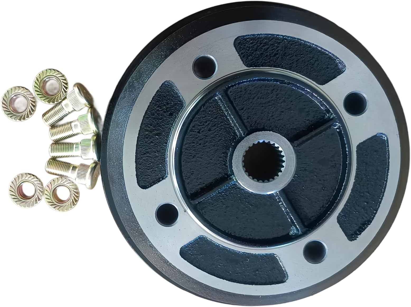 Front Brake Drum Hub 41038-1227 with Lug Bolts Replacement for 1994-2000 Kawasaki Mule 2010 2020 2030 2500 2510 2520 kaf540 KAF950 UTV