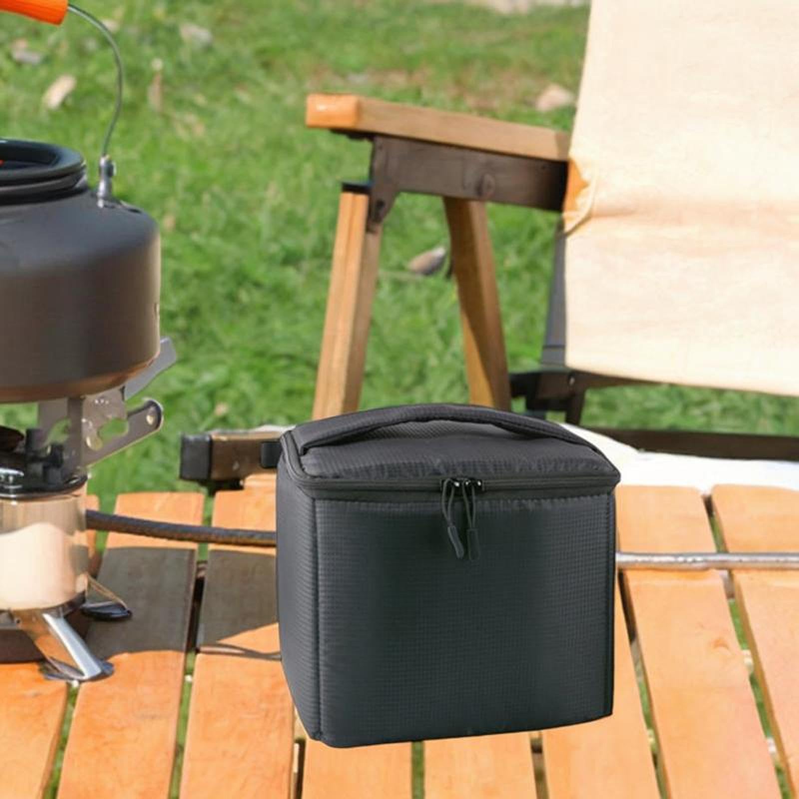 Gas Kanister Tragetasche Schutztasche für Brennstoffzylinder Mini Gasflaschen Case mit Mehrfachfächern Und Trageschlaufe Aus Wasserfestem PU Material
