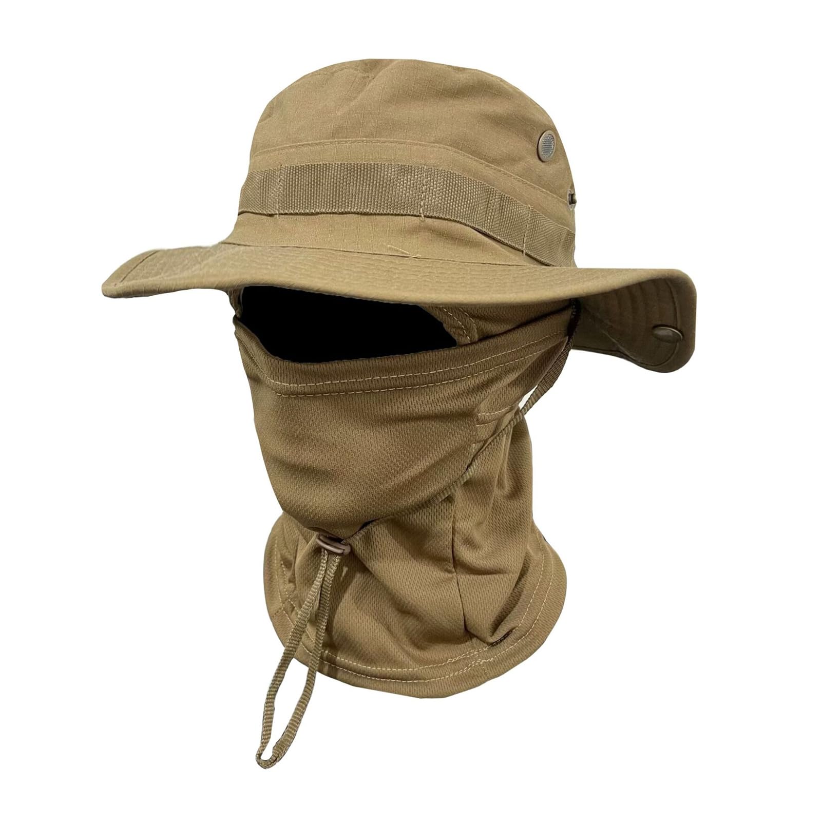 matumou Camouflage Hat with Balaclava Face Mask, UV Men Wide Brim Hat, Breathable Bucket Hat for Outdoor Fishing Hiking Cycling