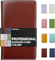 Vista 22 de Sooez Organizador profesional de cuero para libros de tarjetas de visita, folleto de tarjetas de crédito de capacidad para 240 unidades, soporte