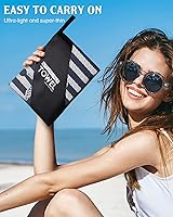 Vista 6 de Nautical Anchor - Toalla de playa con rayas horizontales azul marino, 36 x 72 pulgadas, microfibra de secado rápido y libre de arena, para viajes