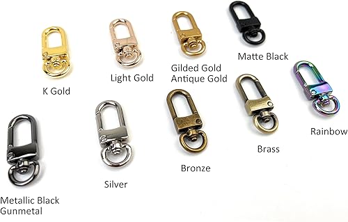 Miniatura 3 de VersaKits 10 clips giratorios resistentes de latón pequeños cierres de pinza de langosta para puerta de empuje, ganchos de presión estilo arco para