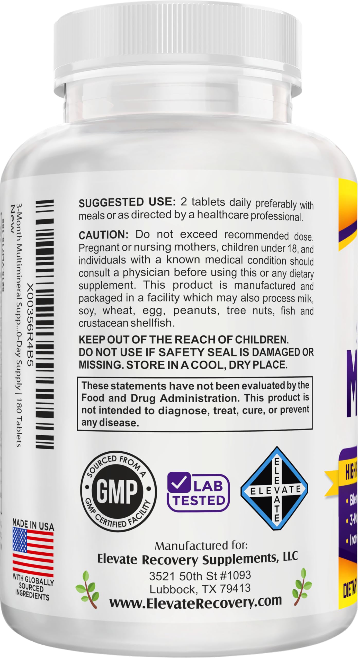 3-Month Multimineral Supplement Support Iron-Free Formula | Multiminerals | Men & Women | Multi-Mineral Supplements | Minerals Complex | 180 Tablets — Amazon image 3