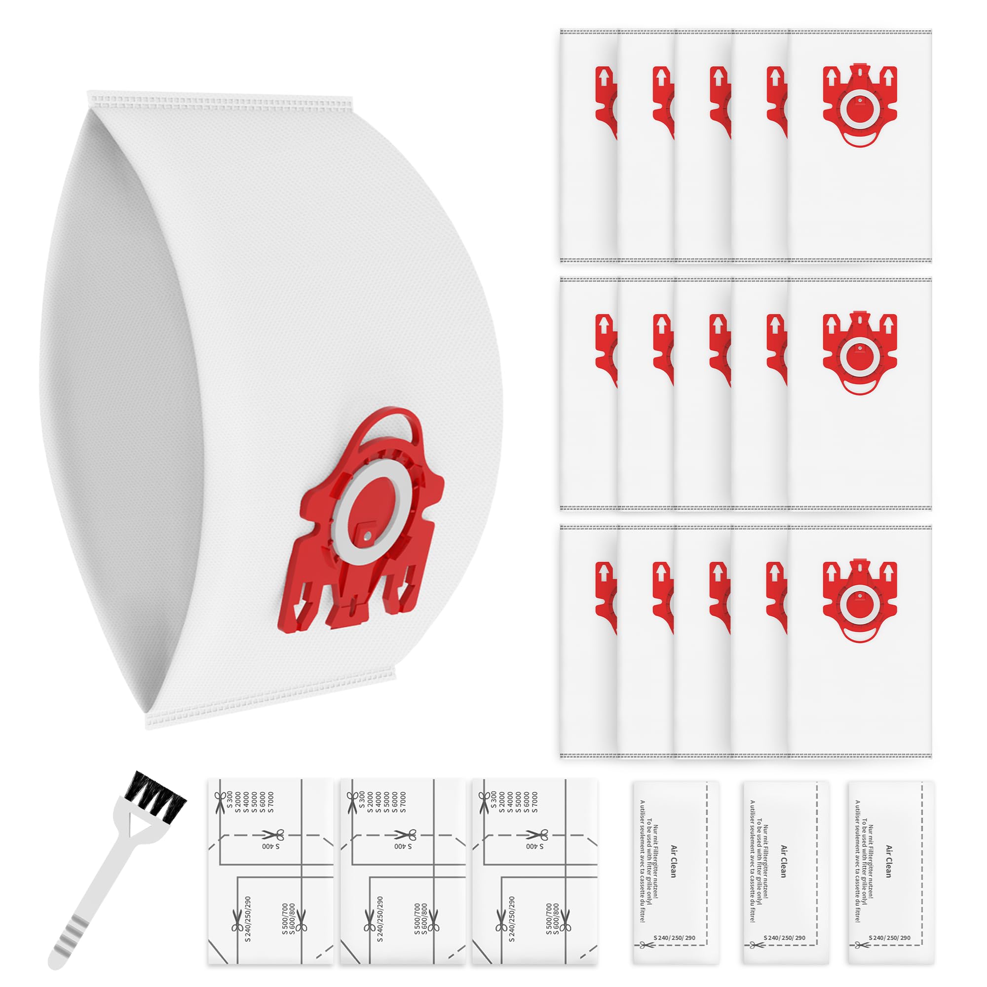 View 1 of 15 Pack 3D Airclean Dust Bags Replacement for Miele FJM Vacuum