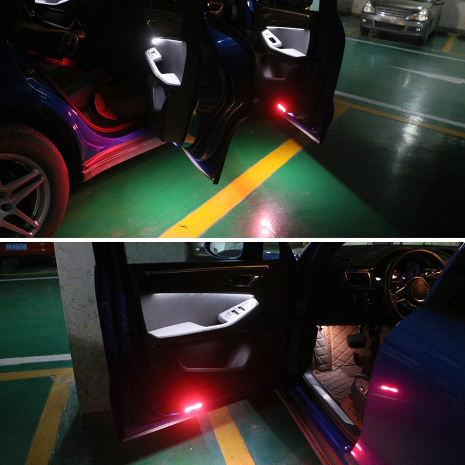 Juego de lámparas ambientales LED Torvex, Kit de Tiras de luz Interior Compatible con 2014-2020, Atmósfera LED de automóvil Ligera 3 Color Franja