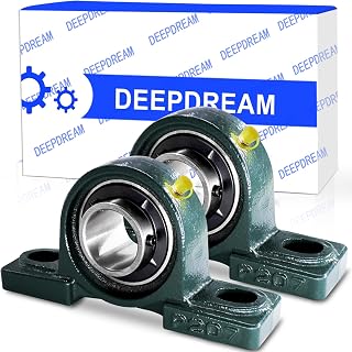 DeepDream 2Pcs UCP207-22 Pillow Block Bearing 1-3/8" Inch Bore Self-Aligning Cast Iron Mounted Bearings for Smooth Operation