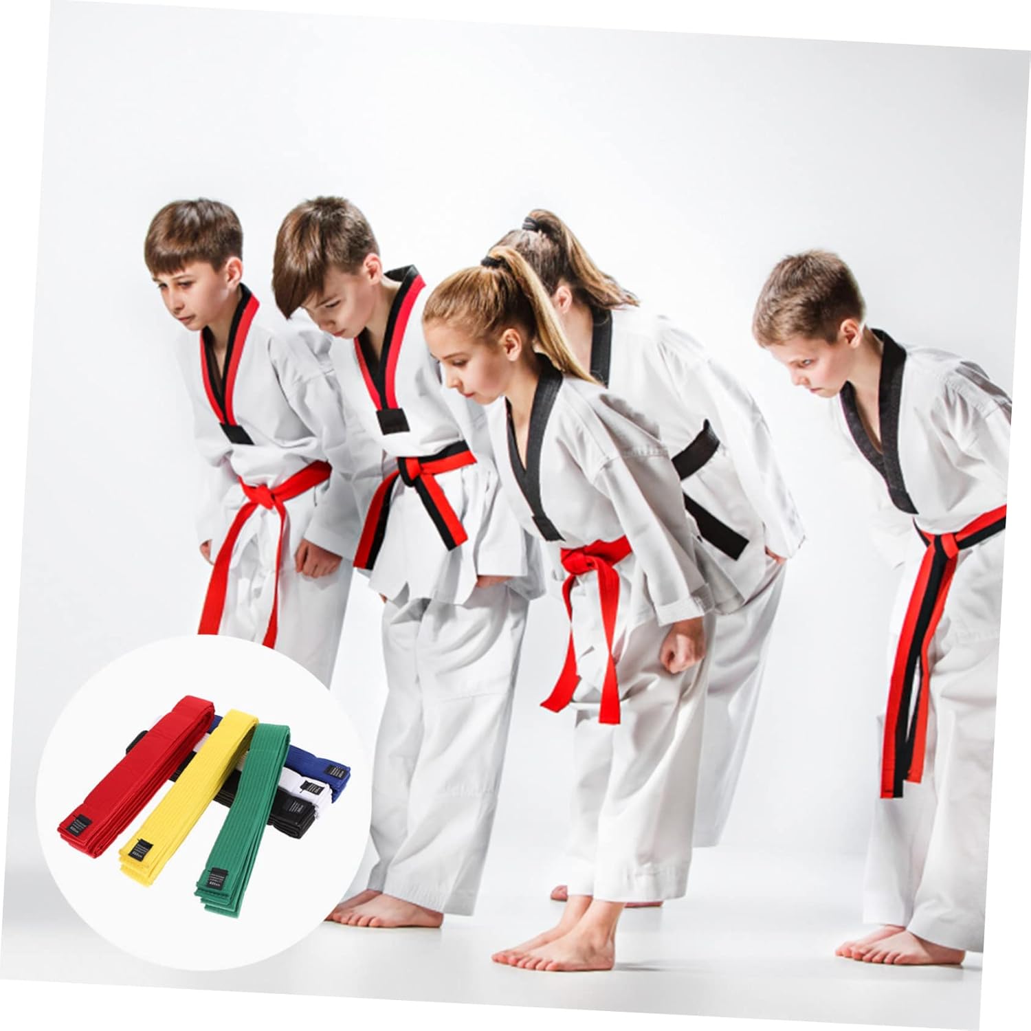 LIOOBO 6pcs Multicolor Cotton Taekwondo Belts Martial Arts Training Belt for Adults and Youth Comfortable Breathable Karate Kung Fu