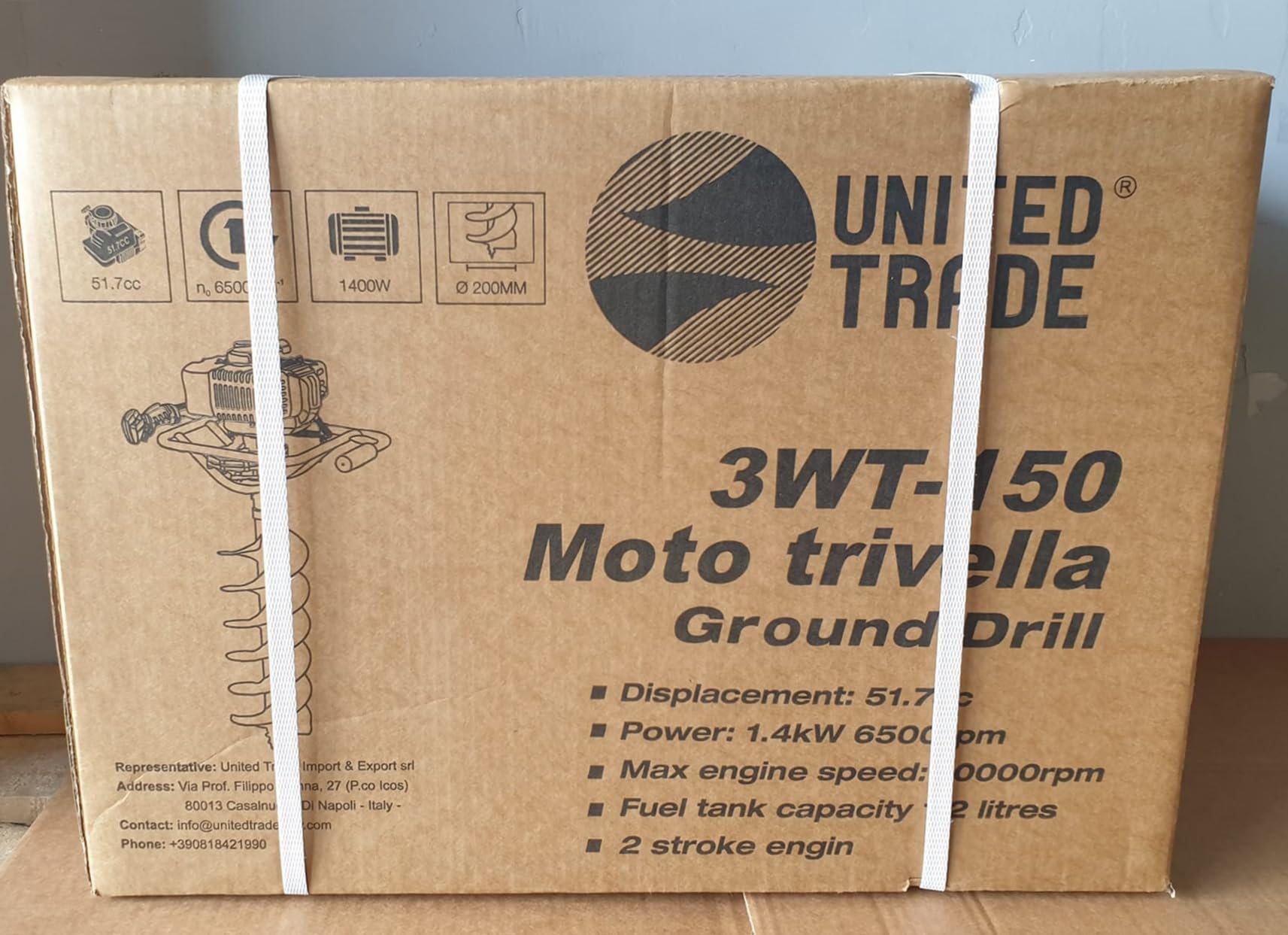 MOTOTRIVELLA AMMORTIZZATORE +PROLUNGA +OCCHIALI +CUFFIE ASCOPPIO 52ccUNITED TRADE