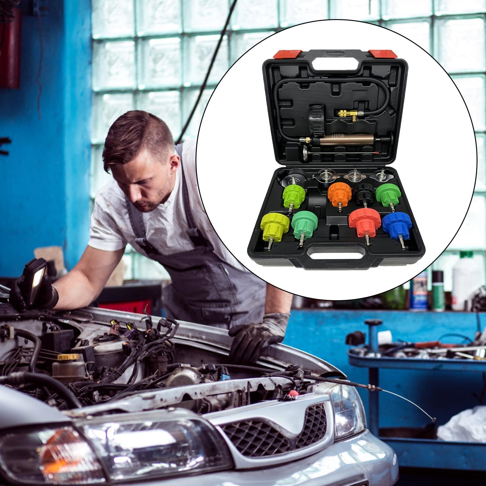 Kühlmittel -Vakuum -Nachfüll -Kit, Kühlmitteldrucktester Kit Kfz -Werkzeug | Air Lift Kühlmittel Vakuum Nachfüll -Kit für Fachleute, Anfänger