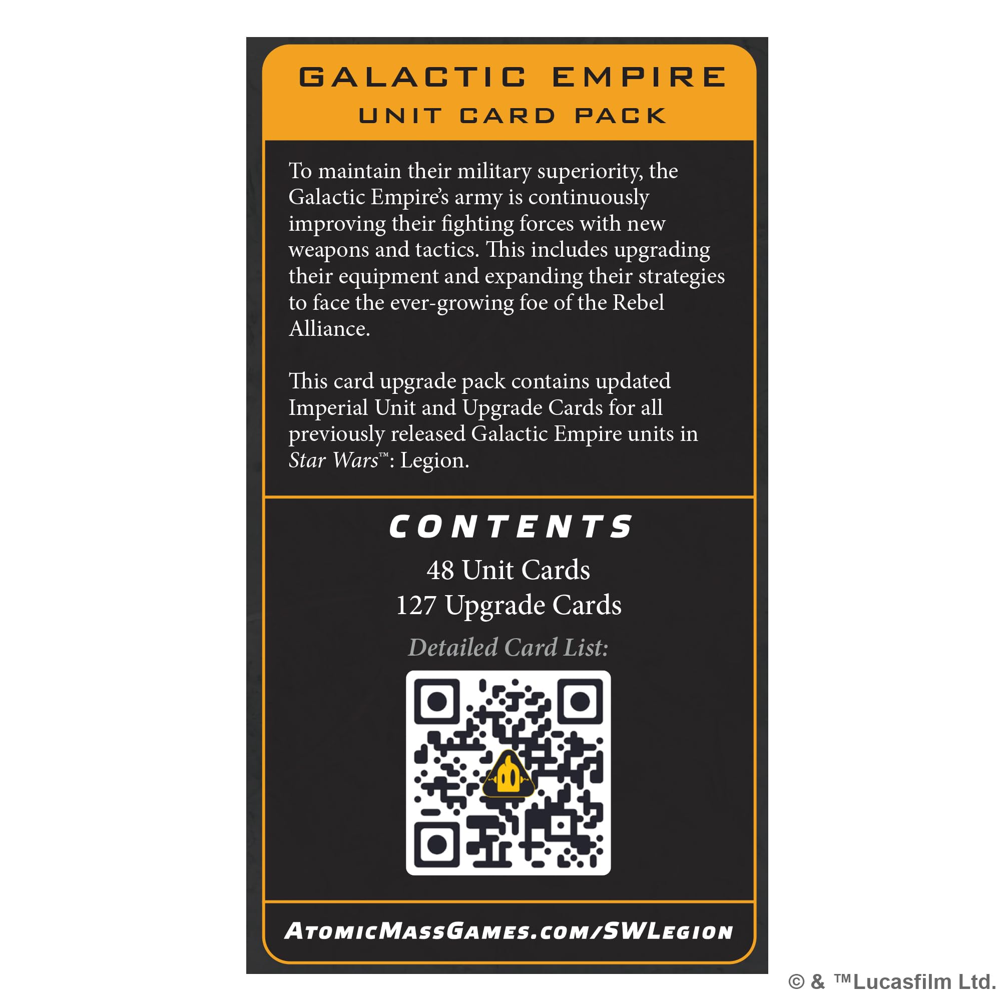 Star Wars Legion Galactic Empire zestaw kart - gra planszowa dla dzieci i dorosłych, od 14 lat, 2 graczy, 3 godziny czytania, wyprodukowana przez Atomic Mass