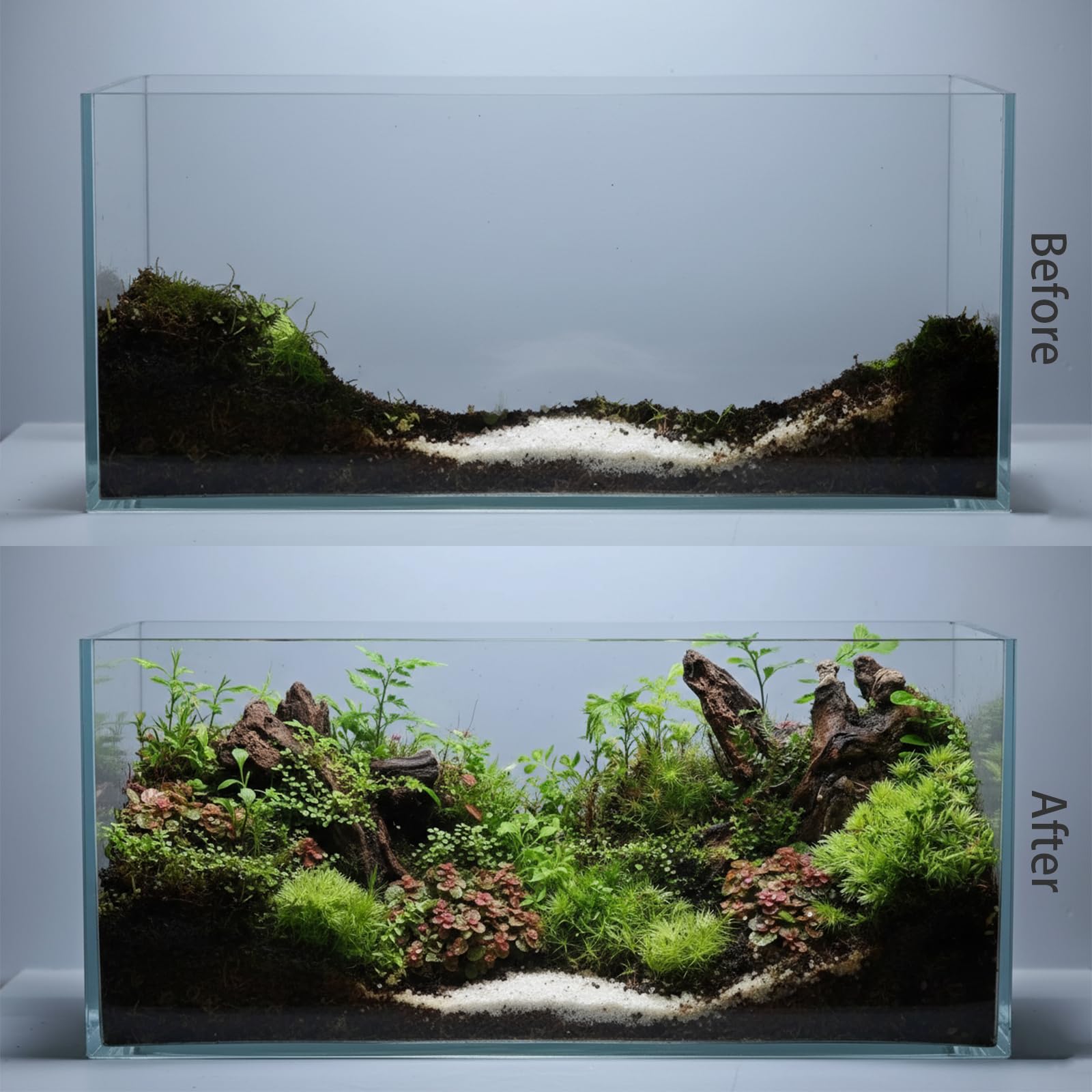 Emours - Rami in legno per acquario, 2 pezzi, stile naturale Mopani, rami a basso contenuto di tannino e bordi lisci, affondano più velocemente dopo l'ammollo, legano facilmente il muschio, per