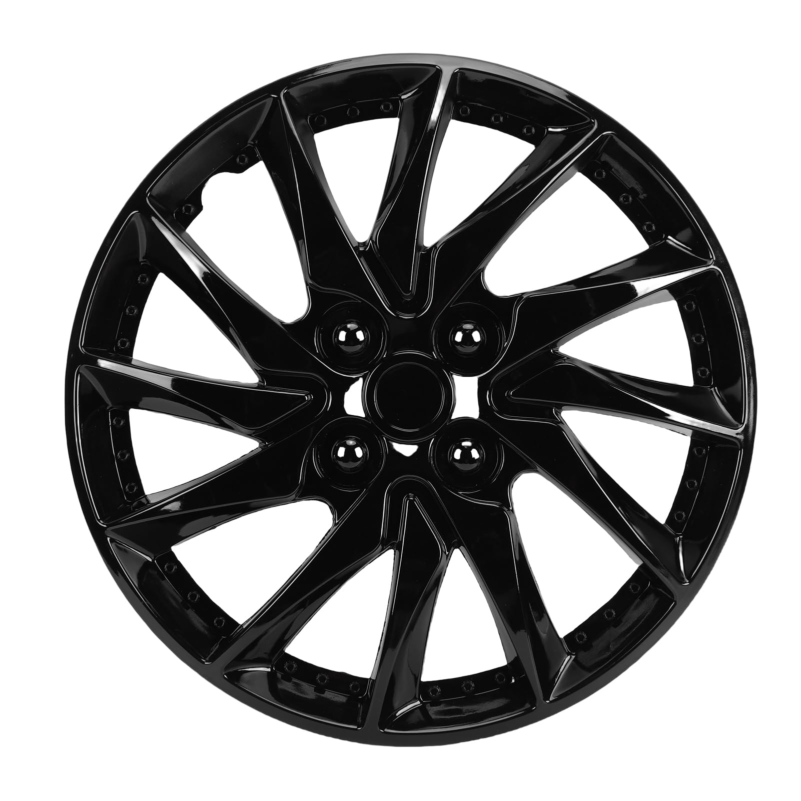 Kołpaki kół Kołpaki, Dekoracyjne ABS R15 do 15-calowych kół Stalowych, Uniwersalne Dopasowanie do Samochodów Ciężarowych SUV, Stylowe Osłony Zamienne (BLACK)