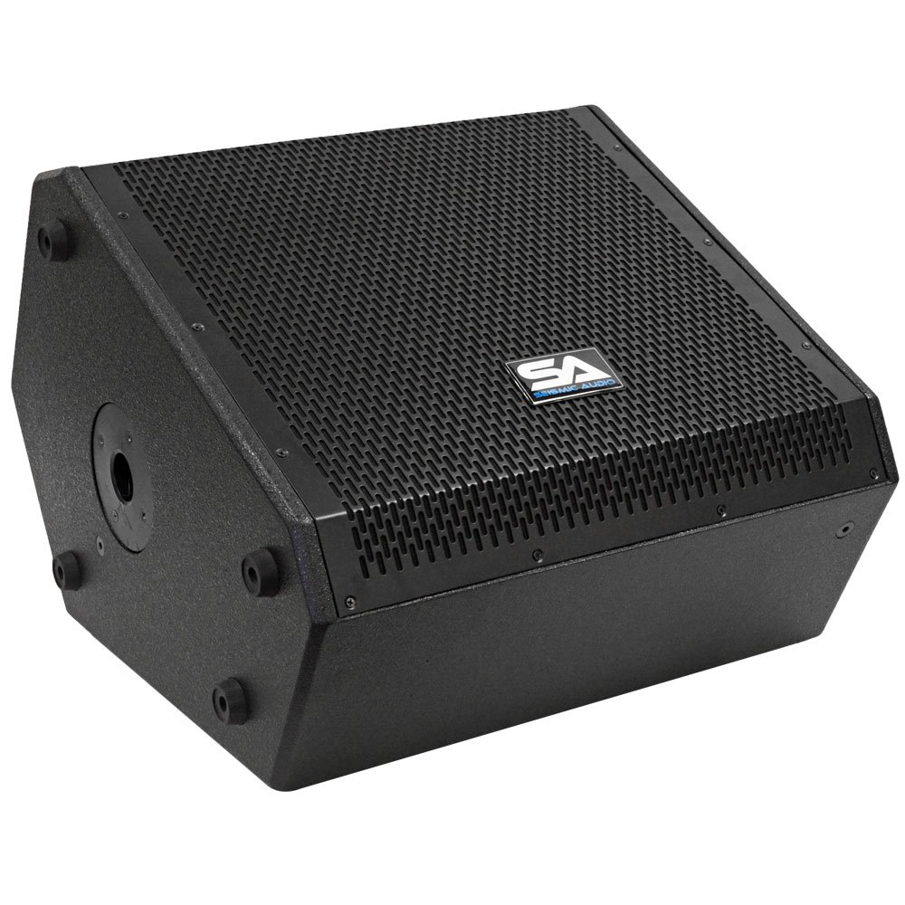 Seismic Audio - SAX-12M - Compact 12 Inch 2-Way Coaxial Floor / Stage Monitor with Titanium Horn - 250 Watts RMS - PA/DJ Stage, Studio, Live Sound 12 Inch Monitor