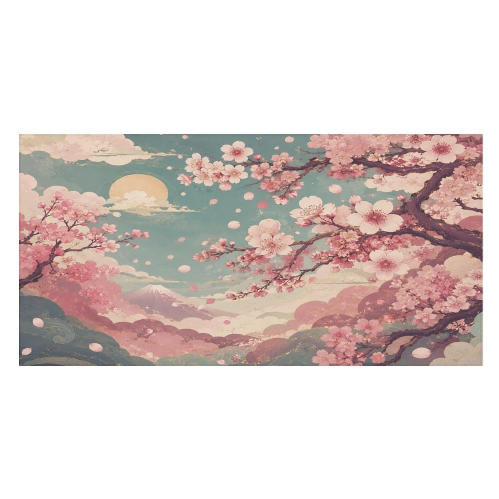 Anceky Cherry Blossom Mountain Sunset Oversized Beach Towel Quick Dry Sand Free Microfiber Travel Towel Lightweight Multi Purpose Beach Blanket Pool Gym Bath Towel 63x31 in