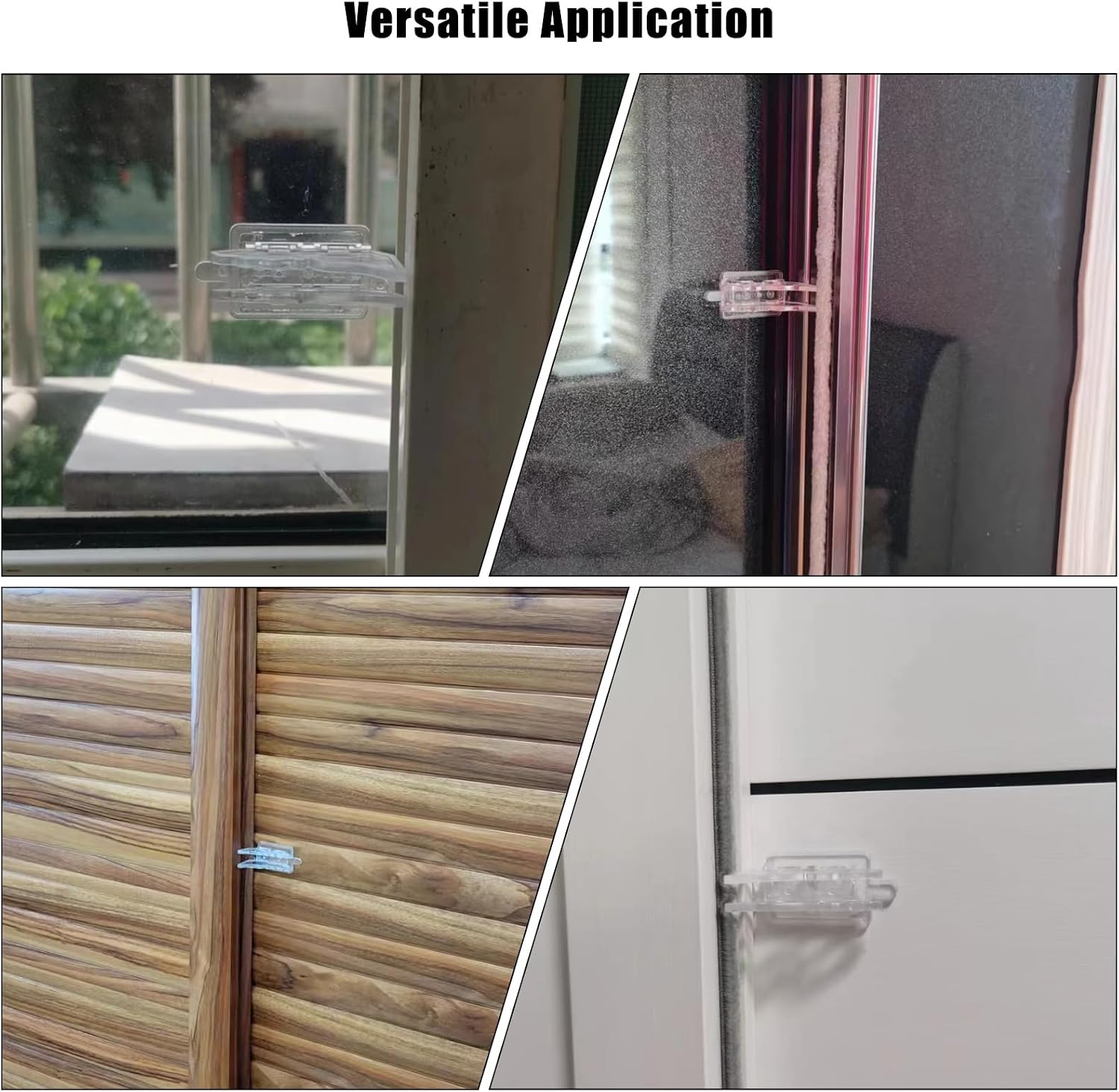 4 Pack Window Child Safety Locks Self Adhesive Sliding Door Child Lock Safety Butterfly Sliding Window Lock for Closet Doors, Cabinet Doors, Sliding Door