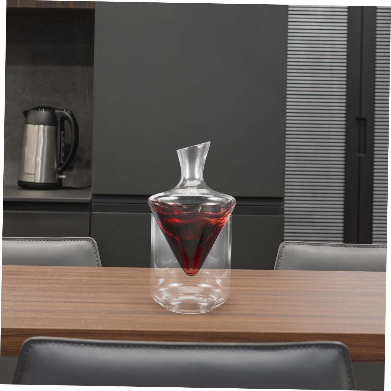 Mipcase Decanter Obliquo Per Vino Classico in Vetro Trasparente Secchiello Per Ghiaccio Distributore Di Vino Delicato Per Bar e Casa Set Decorativo Per Esaltare Sapore e Consistenza