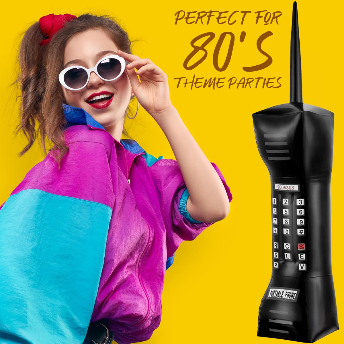 Nadmuchiwane instrumenty, zabawka, nadmuchiwane radio w stylu lat 80-tych i 90. XX wieku, akcesoria karnawałowe, na imprezę w stylu retro, hip-hop, rekwizyty do rocka