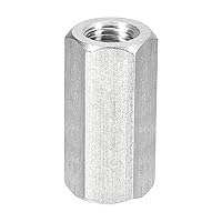 Vista 6 de uxcell Tuercas de acoplamiento M16 x 2 pasos, 1.575 in de longitud, 1 tuerca de acoplamiento métrica de acero inoxidable 304